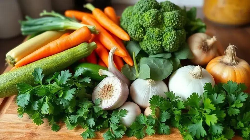 Ingredientes essenciais para uma sopa nutritiva