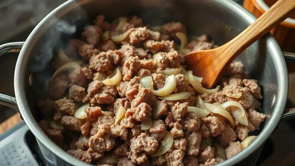 O passo a passo da preparação da carne moída