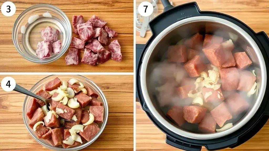 Passo a passo do preparo da carne seca