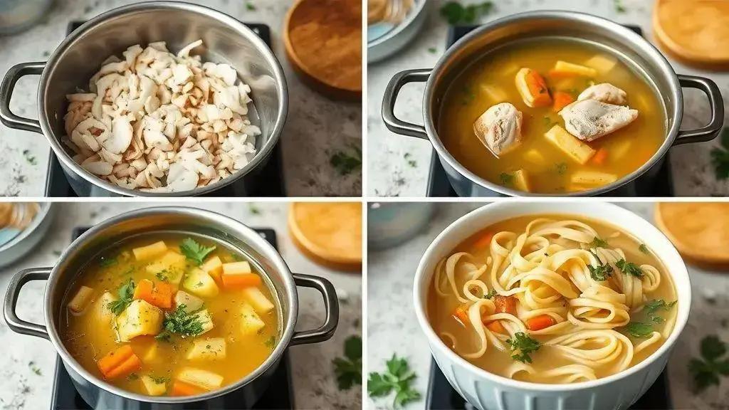 Passo a passo do preparo da sopa