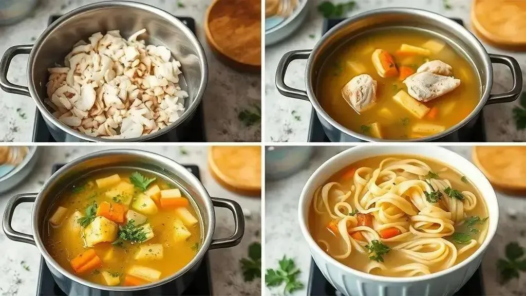 Passo a passo do preparo da sopa Passo a passo do preparo da sopa