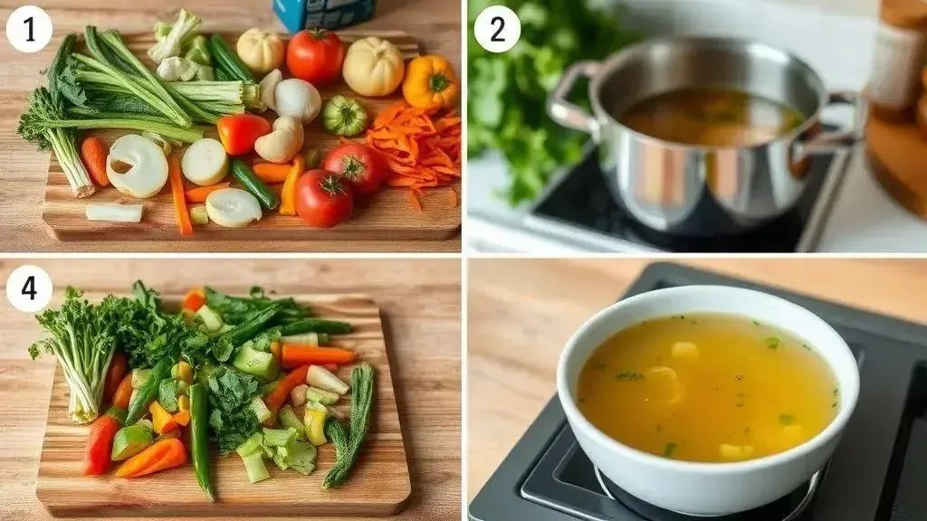 Passo a passo do preparo da sopa