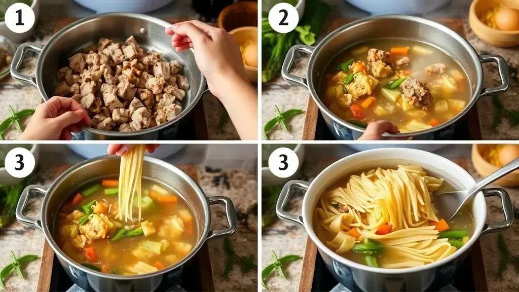 Passo a passo do preparo da sopa