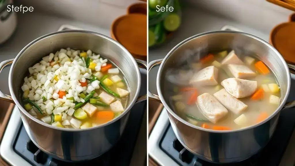 Passo a passo do preparo da sopa