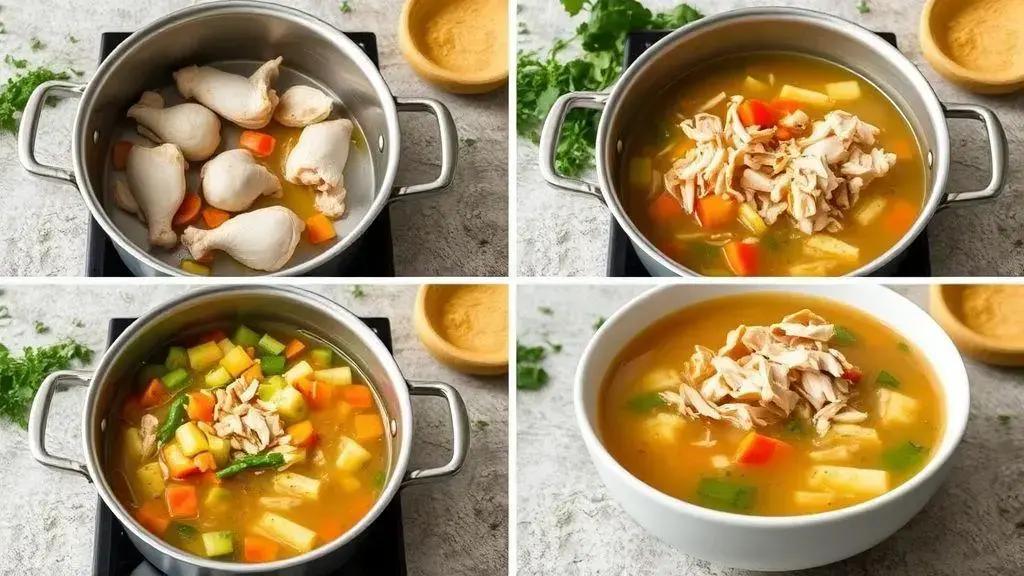 Passo a passo do preparo da sopa