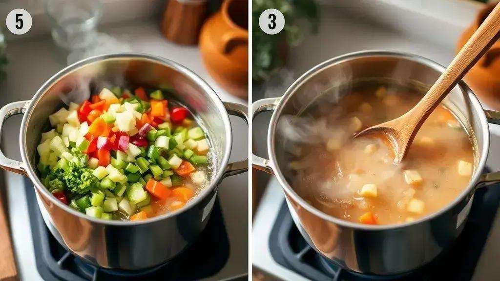 Passo a passo do preparo da sopa de legumes