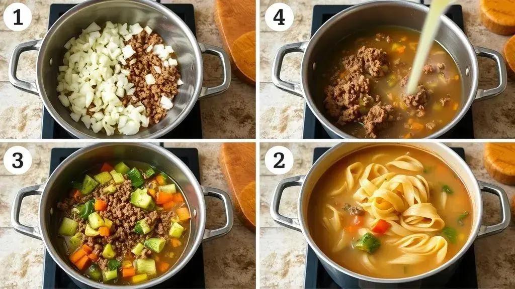 Passo a passo do preparo da sopa