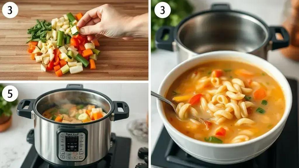 Passo a passo: preparando a sopa na panela de pressão