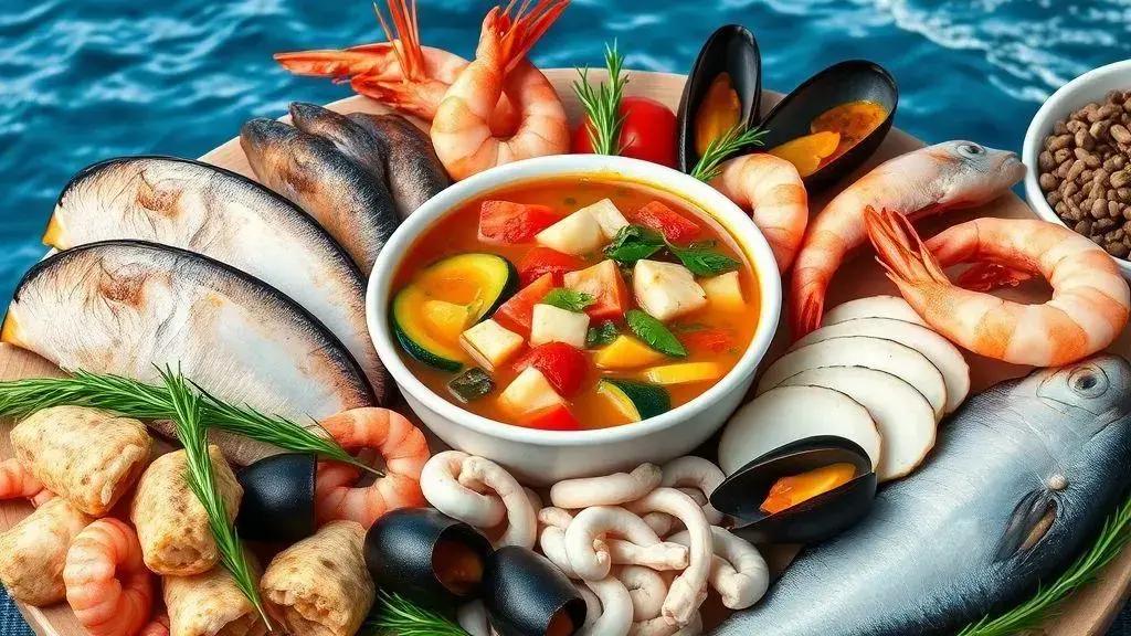 Peixes e frutos do mar para variar