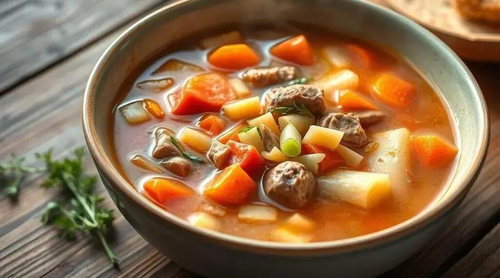 Receita de sopa de legumes com carne e macarrão: o conforto que sua família merece