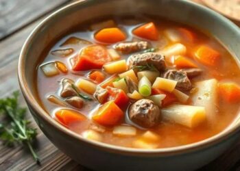 Receita de sopa de legumes com carne e macarrão: o conforto que sua família merece