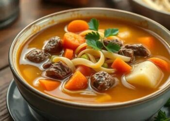 Receita de sopa de macarrao com carne: conforto que aquece o coração