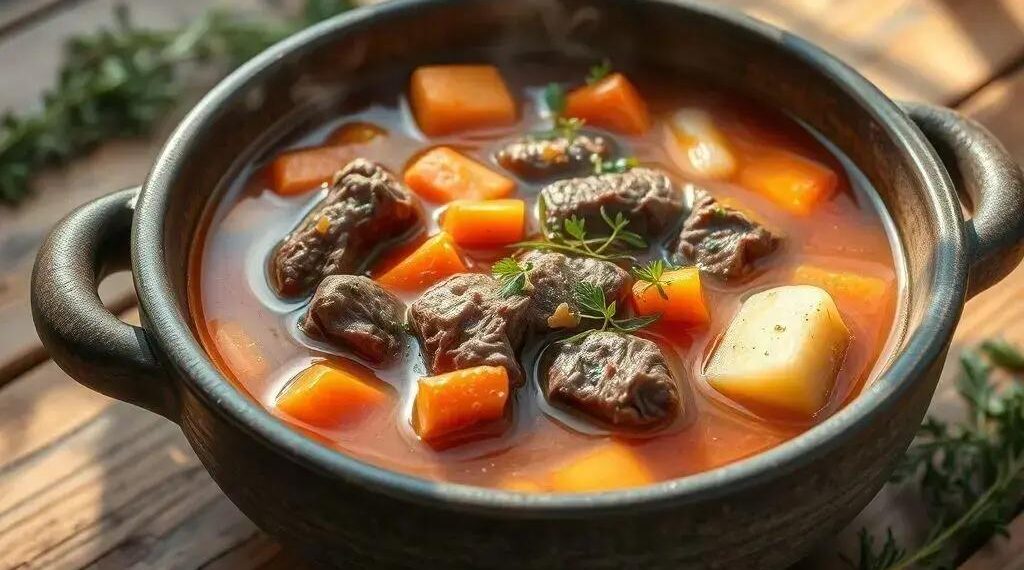 Receita de sopa simples com carne: prato reconfortante em 30 minutos
