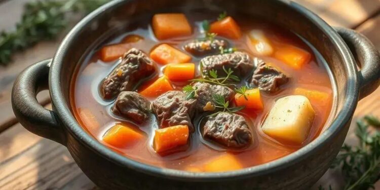 Receita de sopa simples com carne: prato reconfortante em 30 minutos