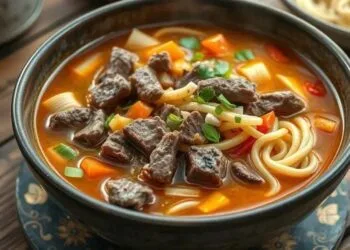 Sopa com musculo e macarrão: o conforto que aquece a alma em dias frios