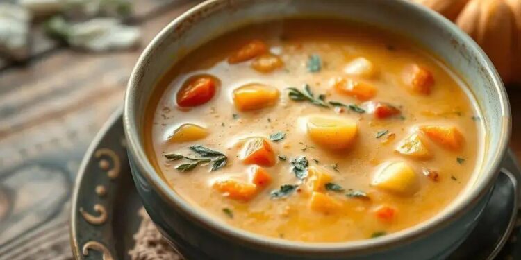 Sopa de abóbora com legumes: receita cremosa que aquece o coração