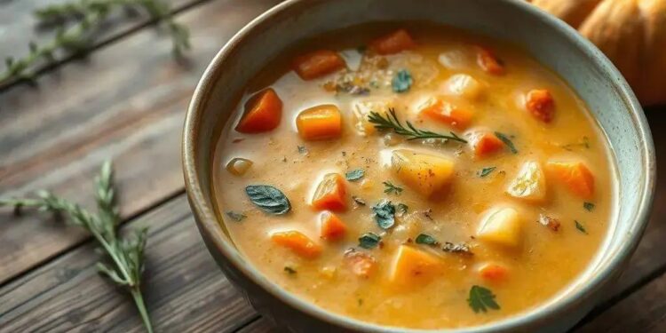 Sopa de abobora com legumes: receita cremosa que aquece o coração