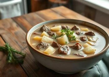 Sopa de batatinha com carne: o conforto que sua família merece