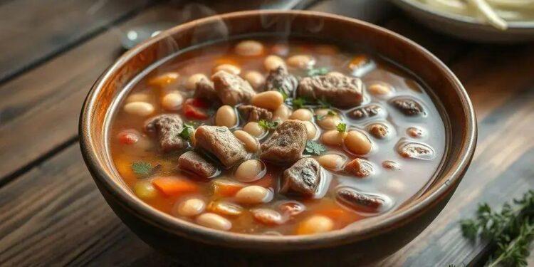 Sopa de feijão com carne e legumes: receita reconfortante para dias frios