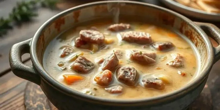 Sopa de legumes com carne cremosa: o segredo para noites frias mais aconchegantes