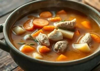 Sopa de legumes com frango caldo grosso: receita que aquece a alma em dias frios