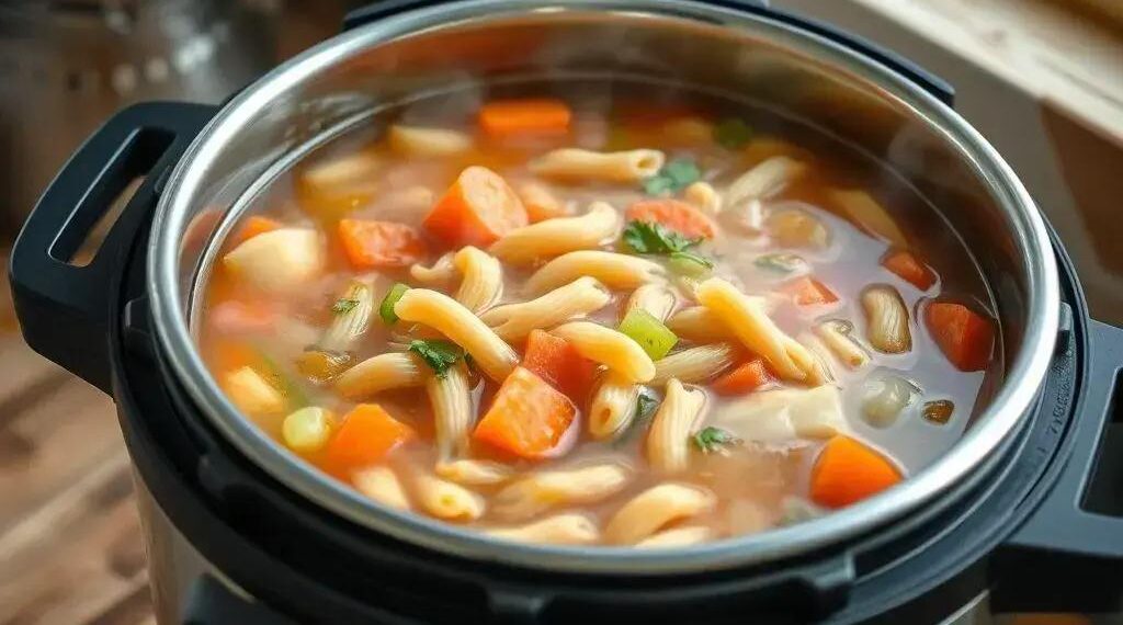 Sopa de legumes com macarrão na panela de pressão: receita prática e nutritiva