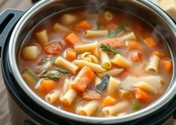 Sopa de legumes com macarrão na panela de pressão: receita rápida e nutritiva
