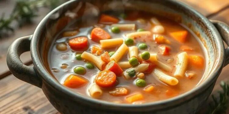 Sopa de legumes com macarrão simples: receita caseira que aquece a alma