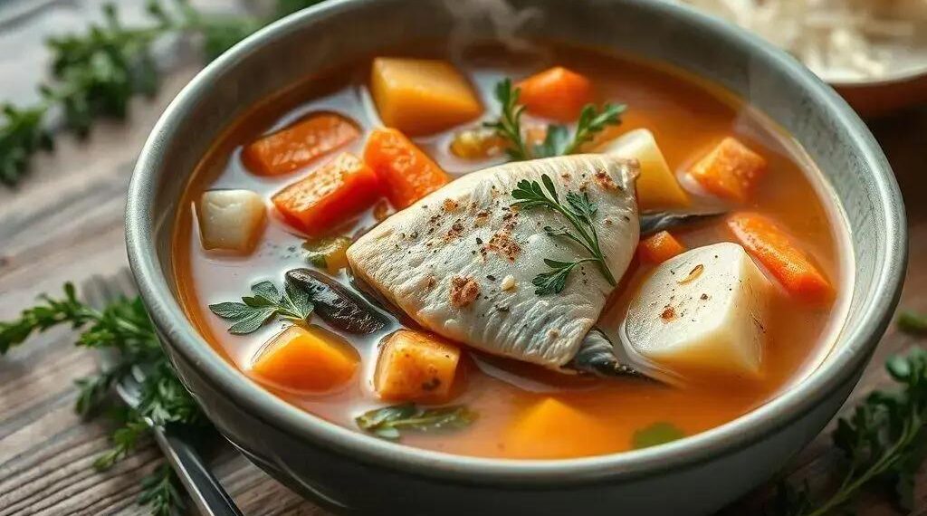 Sopa de legumes com peixe: receita nutritiva que aquece o corpo e a alma