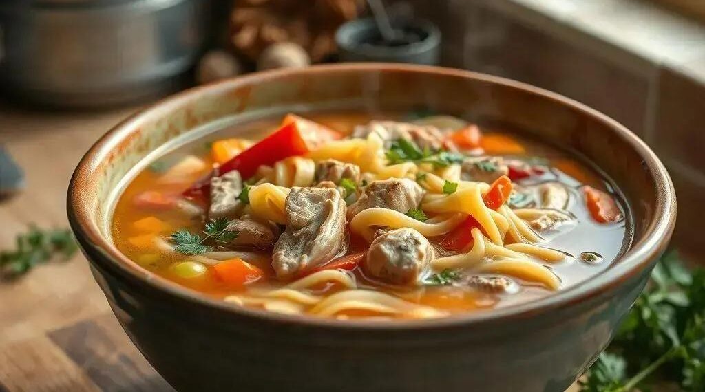 Sopa de macarrão com legumes e frango: receita que aquece o coração em dias frios