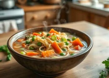 Sopa de macarrão com legumes: receita que aquece o coração em dias frios
