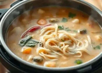 Sopa de macarrão na panela de pressão: receita rápida e cremosa em 15 minutos