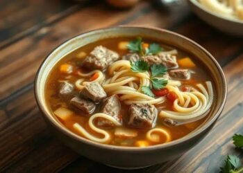 Sopa macarrao e carne: receita caseira que aquece o coração em dias frios