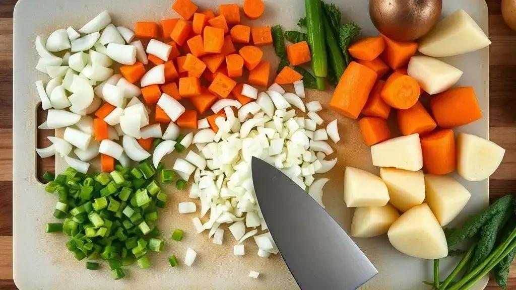 Técnicas rápidas para cortar legumes
